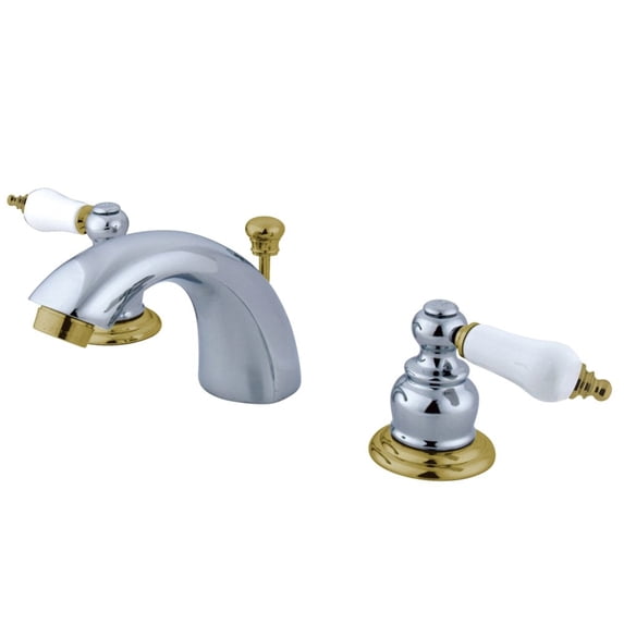 Kingston Brass KB944B Mini-Widespread Bathroom Faucet, Polished Chrome/Polished Brass
