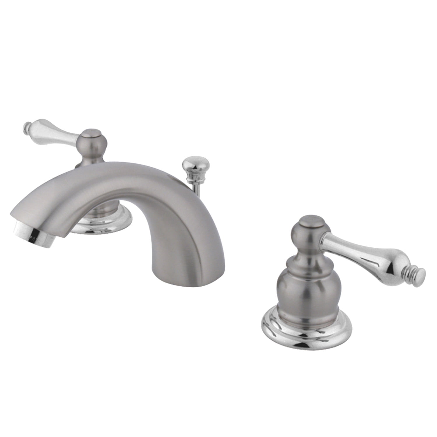 Kingston Brass KB947AL Victorian Mini-Widespread Bathroom Faucet, Brushed Nickel/Polished Chrome