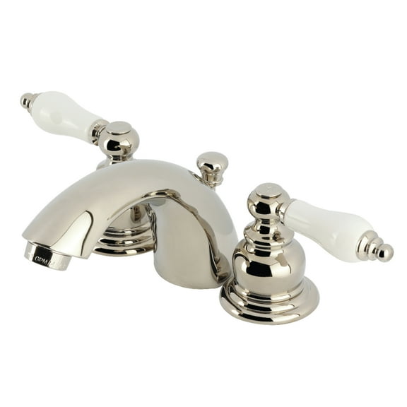 Kingston Brass KB956PLPN Victorian Mini-Widespread Bathroom Faucet with Pop-Up Drain, Polished Nickel
