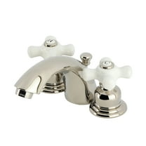 Kingston Brass KB956PXPN Victorian Mini-Widespread Bathroom Faucet with Pop-Up Drain, Polished Nickel