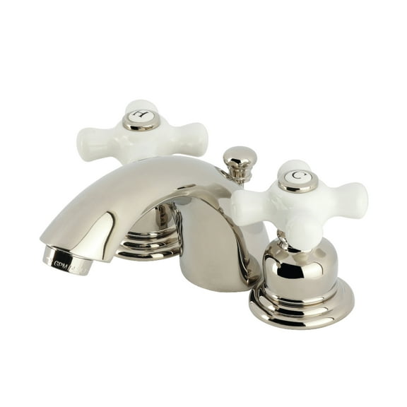 Kingston Brass KB956PXPN Victorian Mini-Widespread Bathroom Faucet with Pop-Up Drain, Polished Nickel