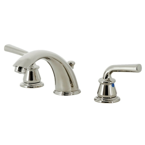 Kingston Brass KB966RXLPN Restoration Widespread Bathroom Faucet with Pop-Up Drain, Polished Nickel