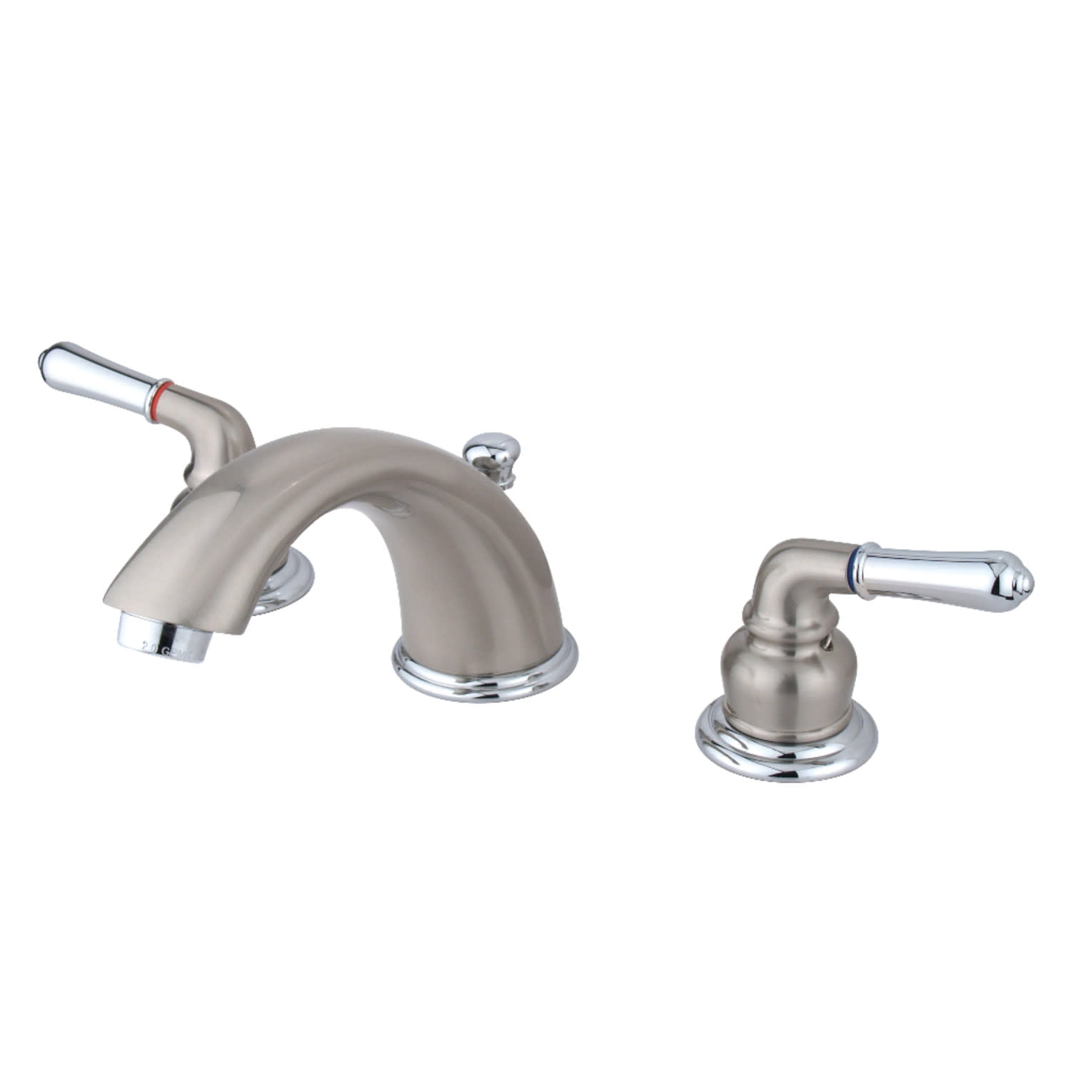 Kingston Brass KB967 Magellan 1.2 GPM Widespread Bathroom Faucet - Brushed Nickel/Polished