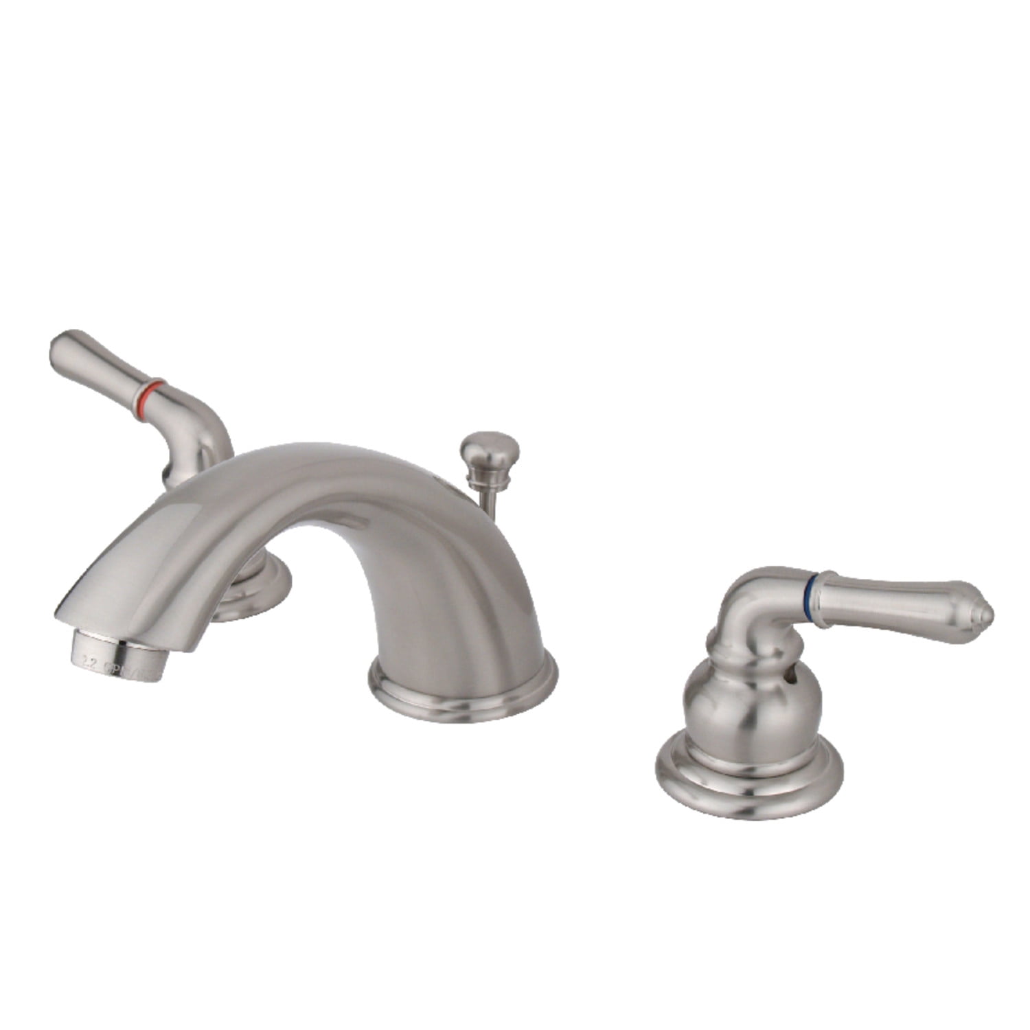 Brushed Nickel Widespread Bathroom Faucet with Lever Handles
