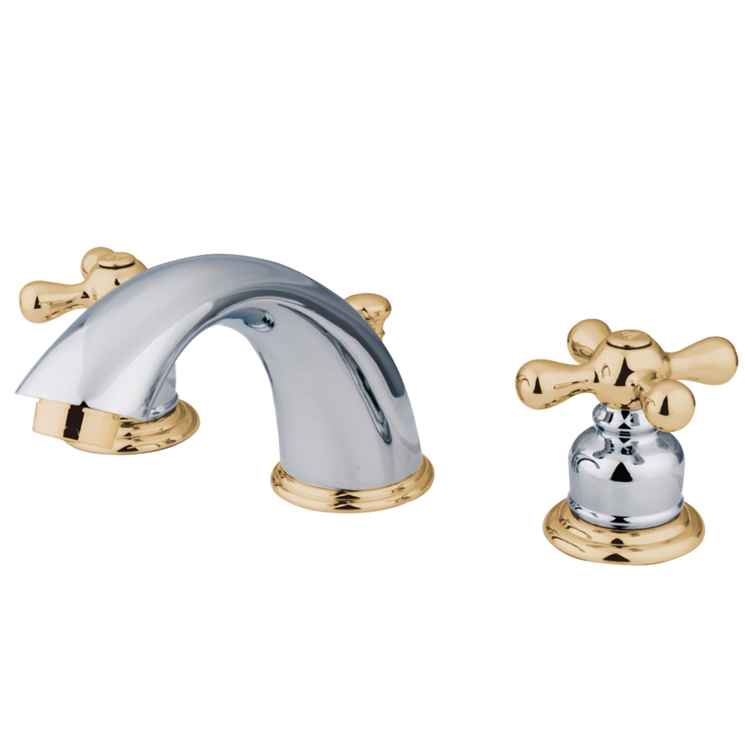 Elegant 8"-16" Widespread Polished Chrome and Brass Bathroom Faucet