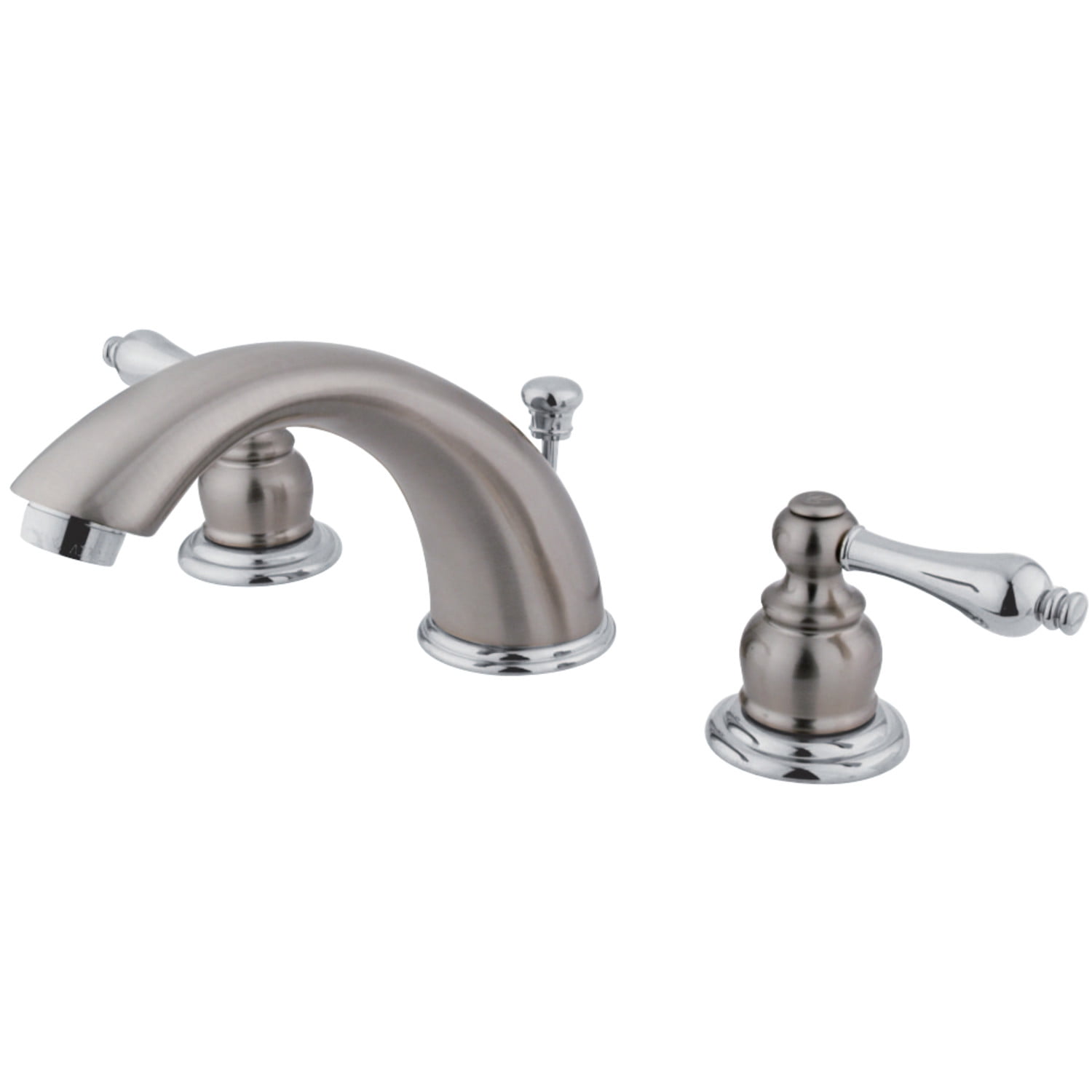 Victorian 8" Widespread Bathroom Faucet in Brushed Nickel and Polished Chrome