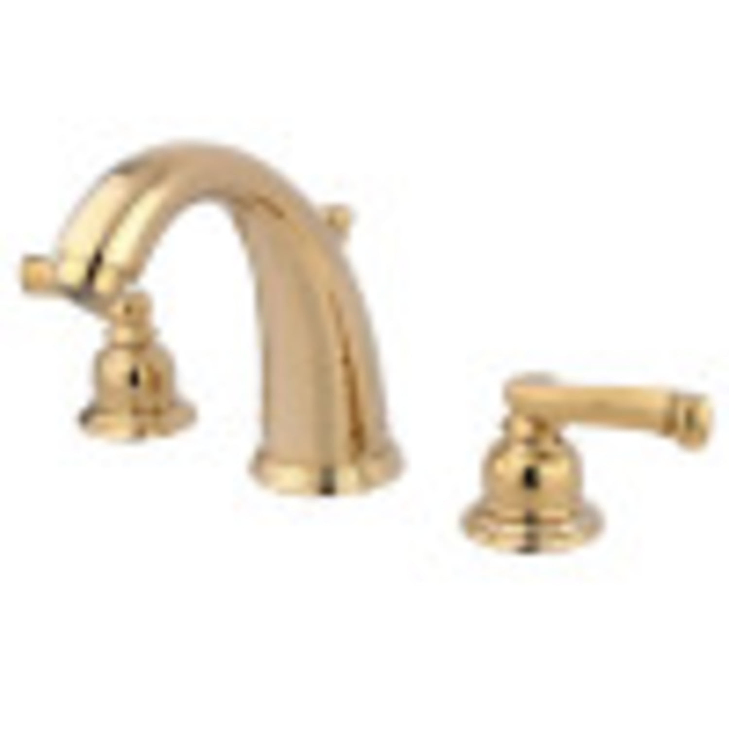 Polished Brass Widespread Lavatory Faucet with Brass Pop-Up