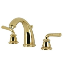Kingston Brass KB982RXL Restoration Widespread Bathroom Faucet with Pop-Up Drain, Polished Brass