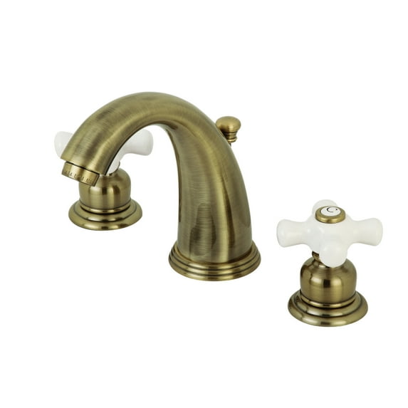 Kingston Brass KB983PXAB Victorian 2-Handle 8 in. Widespread Bathroom Faucet, Antique Brass