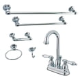 thumbnail image 1 of Kingston Brass KBK3611AL 4 in. Bathroom Faucet with 5-Piece Bathroom Hardware Combo, Polished Chrome, 1 of 2