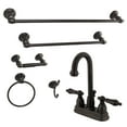 thumbnail image 1 of Kingston Brass KBK3615AL 4 in. Bathroom Faucet with 5-Piece Bathroom Hardware Combo, Oil Rubbed Bronze, 1 of 2