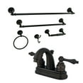 thumbnail image 1 of Kingston Brass KBK5615AL 4 in. Bathroom Faucet with 5-Piece Bathroom Hardware Combo, Oil Rubbed Bronze, 1 of 2
