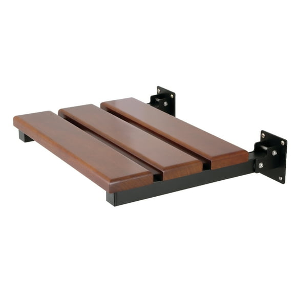 Kingston Brass KBSS1916MB Chaise 19-Inch x 16-Inch Wall Mount Fold Down Shower Seat in Matte Black