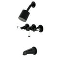 thumbnail image 1 of Kingston Brass KBX8130DPL Paris Three-Handle Tub and Shower Faucet, Matte Black, 1 of 5