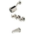 thumbnail image 1 of Kingston Brass KBX8136DX Concord Three-Handle Tub and Shower Faucet, Polished Nickel, 1 of 2