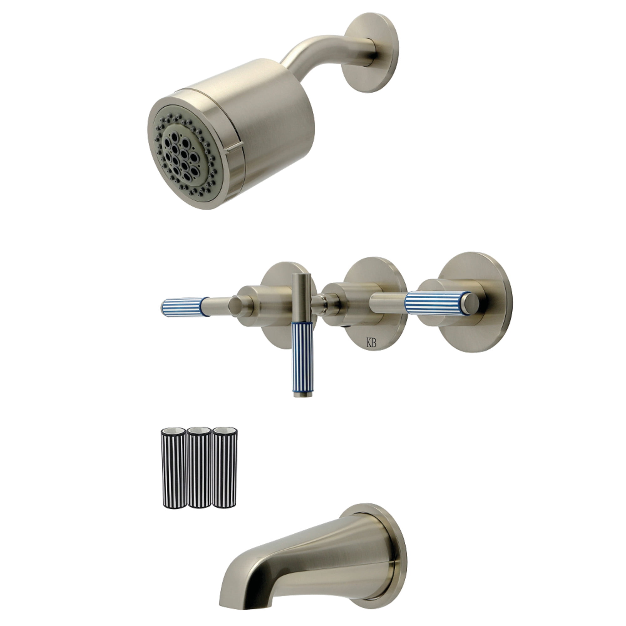 Brass KBX8138KPS Verona Triple-Handle Tub and Shower Faucet, Brushed Nickel at Walmart