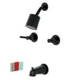 thumbnail image 1 of Kingston Brass KBX8140DKL Kaiser Two-Handle Tub and Shower Faucet, Matte Black, 1 of 5