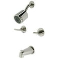 thumbnail image 1 of Kingston Brass KBX8146CML Manhattan Two-Handle Tub and Shower Faucet, Polished Nickel, 1 of 5
