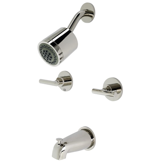 Kingston Brass KBX8146CML Manhattan Two-Handle Tub and Shower Faucet, Polished Nickel