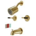 thumbnail image 1 of Kingston Brass KBX8147CKL Kaiser Two-Handle Tub and Shower Faucet, Brushed Brass, 1 of 5