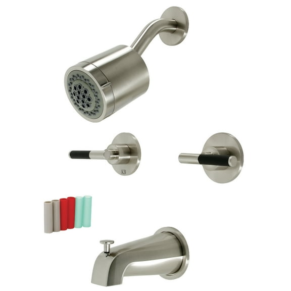 Kingston Brass KBX8148CKL Kaiser Two-Handle Tub and Shower Faucet, Brushed Nickel
