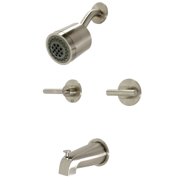 Kingston Brass KBX8148CML Manhattan Two-Handle Tub and Shower Faucet, Brushed Nickel