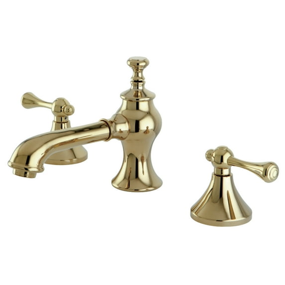 Kingston Brass KC7062BL Widespread Lavatory Faucet with Brass Pop-Up, Polished Brass