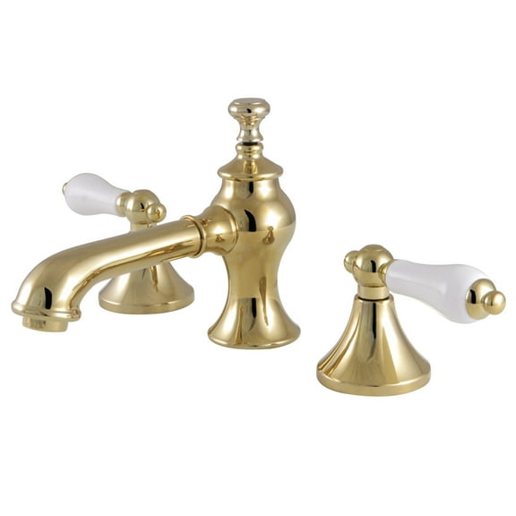 Kingston Brass KC7062PL Vintage 8" Widespread Bathroom Faucet, Polished Brass