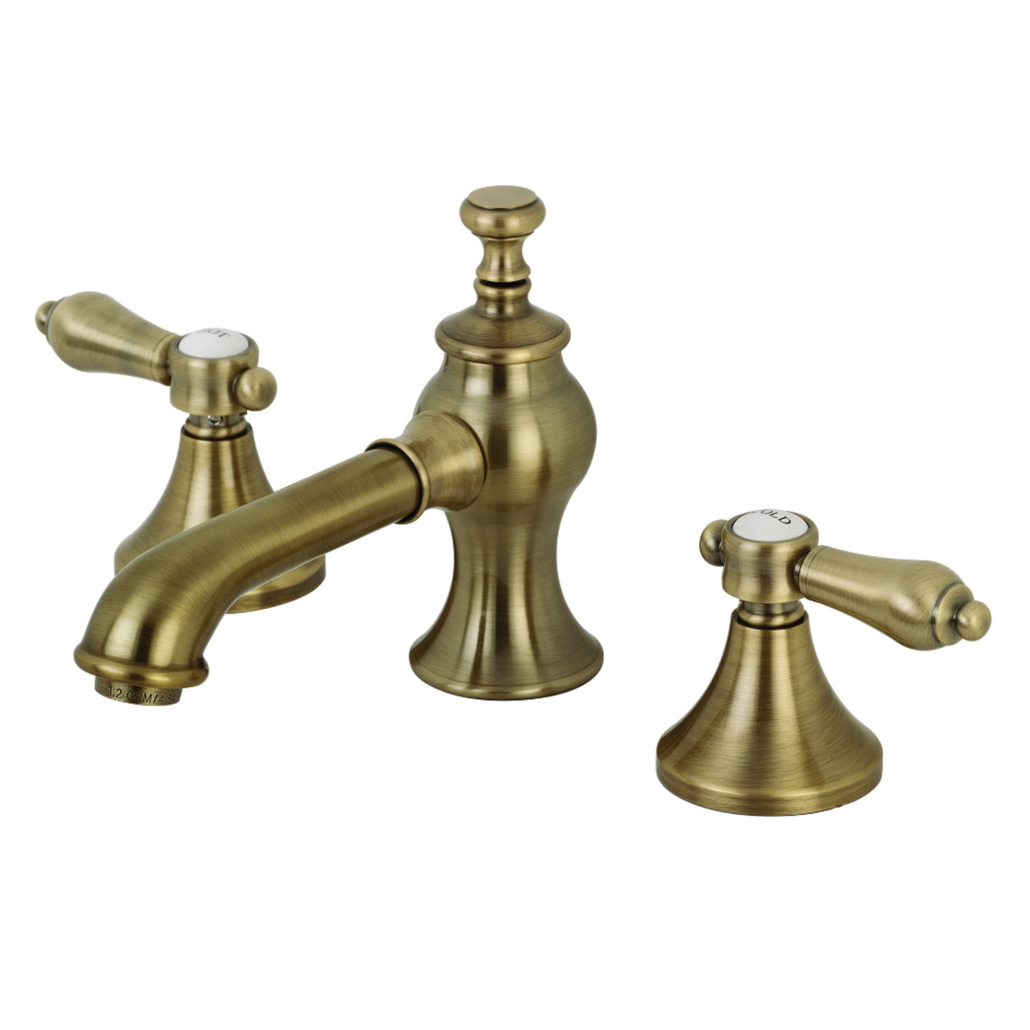 Bel-Air Vintage Brass 8" Widespread Bathroom Faucet with Porcelain Levers