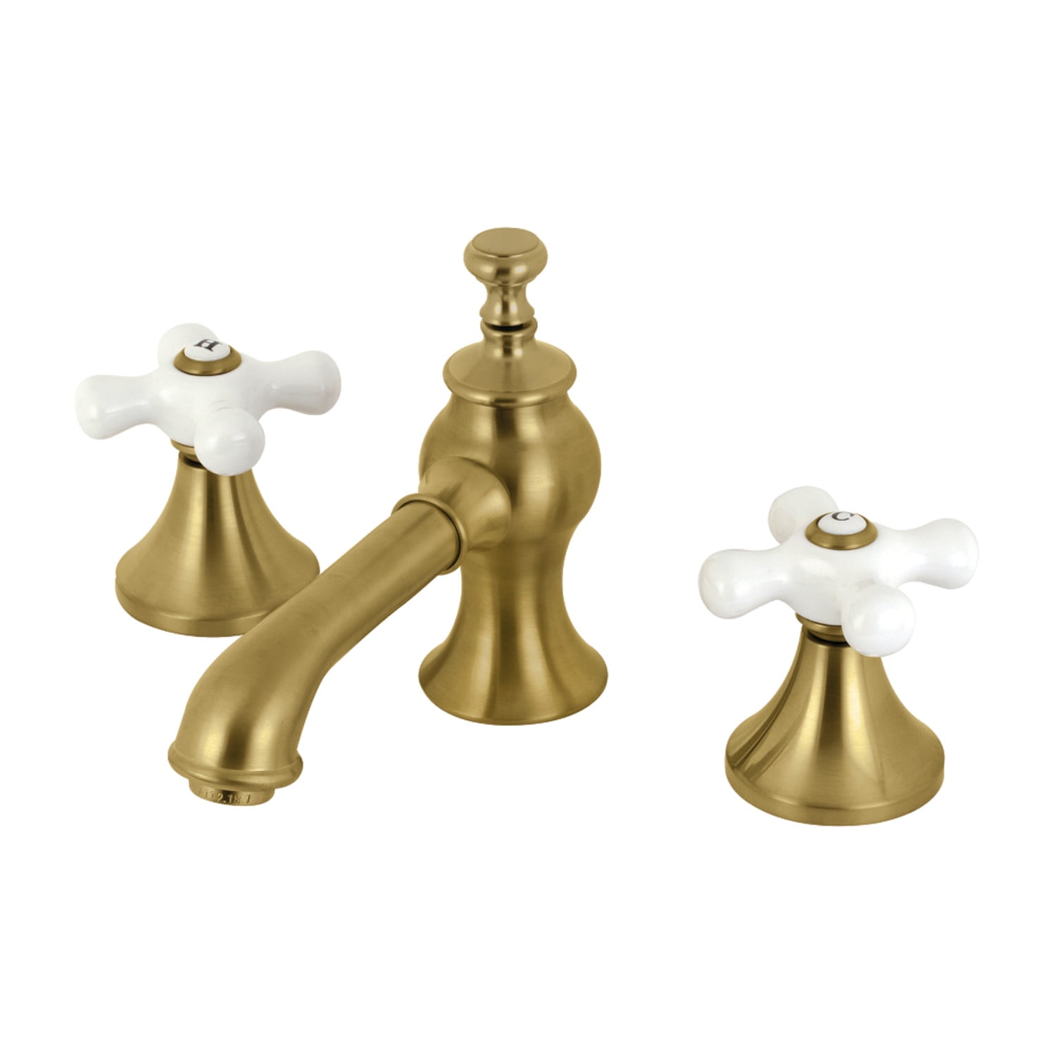 Kingston Brass KC7067PX Vintage 8 in. Widespread Bathroom Faucet, Brushed Brass