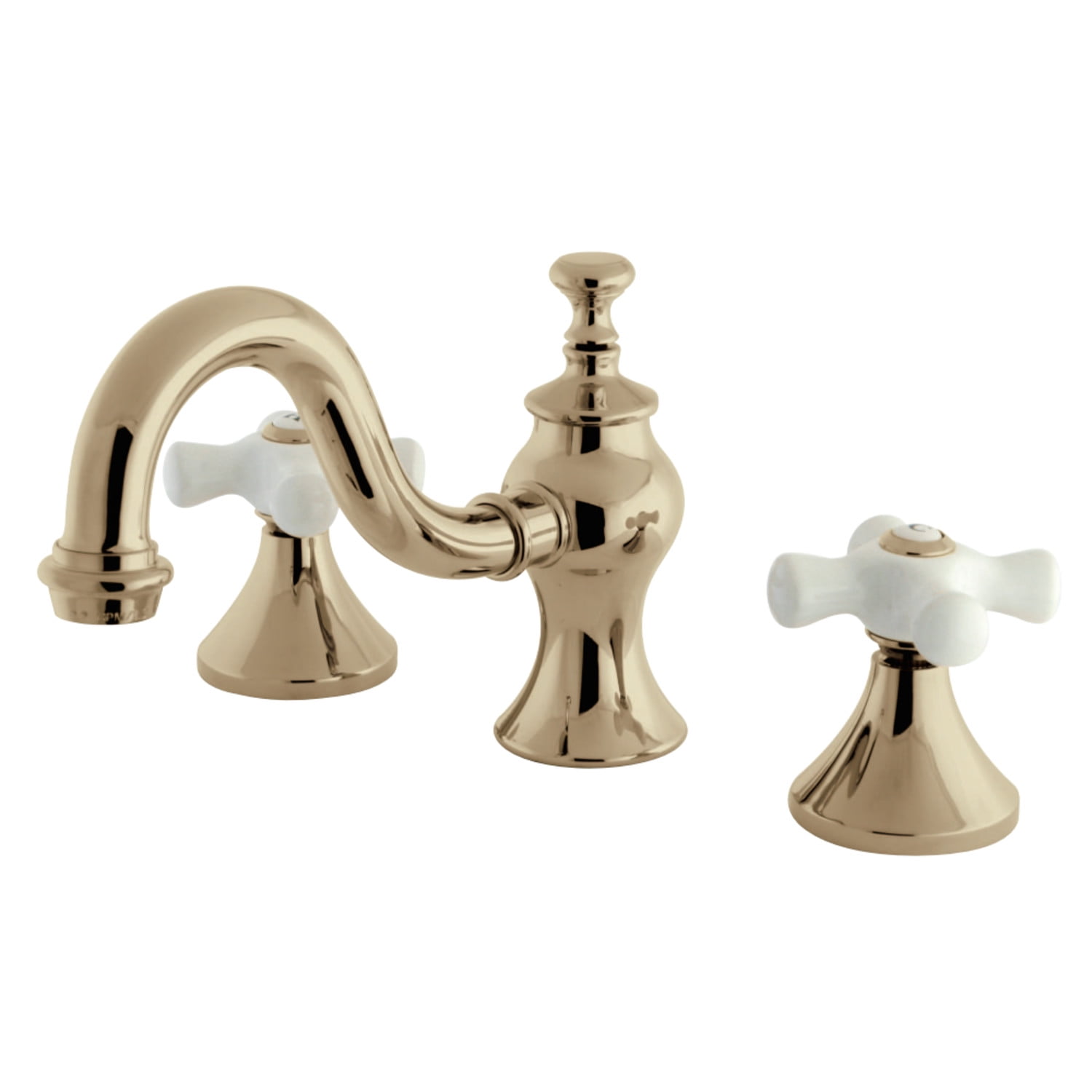 Polished Brass 8-Inch Widespread Bathroom Faucet with Pop-Up Drain