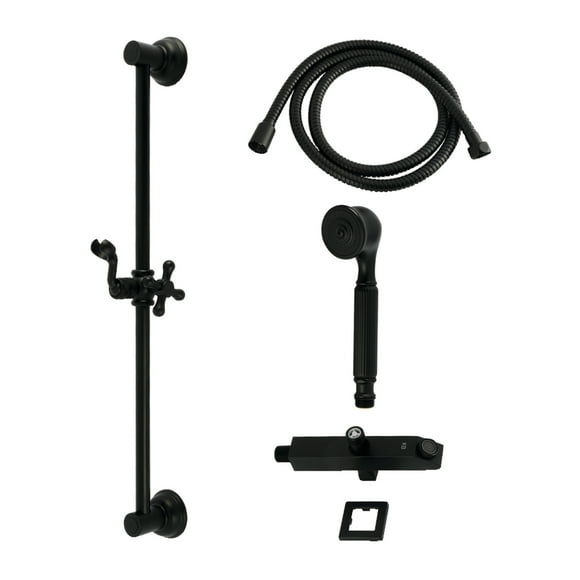 Kingston Brass KCK3320W0 Made to Match Shower System with Slide/Grab Bar and Hand Shower, Matte Black