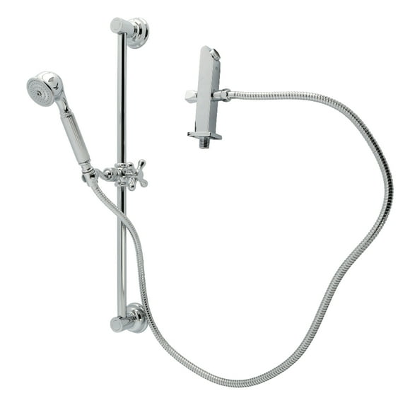 Kingston Brass KCK3321W1 Made to Match Shower System with Slide/Grab Bar and Hand Shower, Polished Chrome