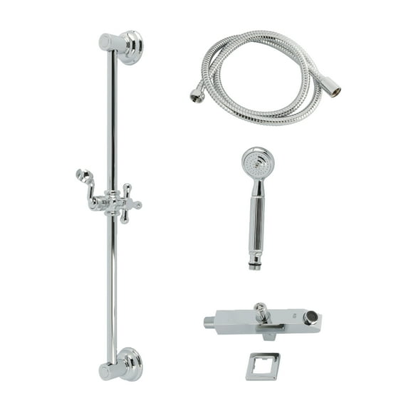 Kingston Brass KCK3421W1 Made to Match Shower System with Slide/Grab Bar and Hand Shower, Polished Chrome