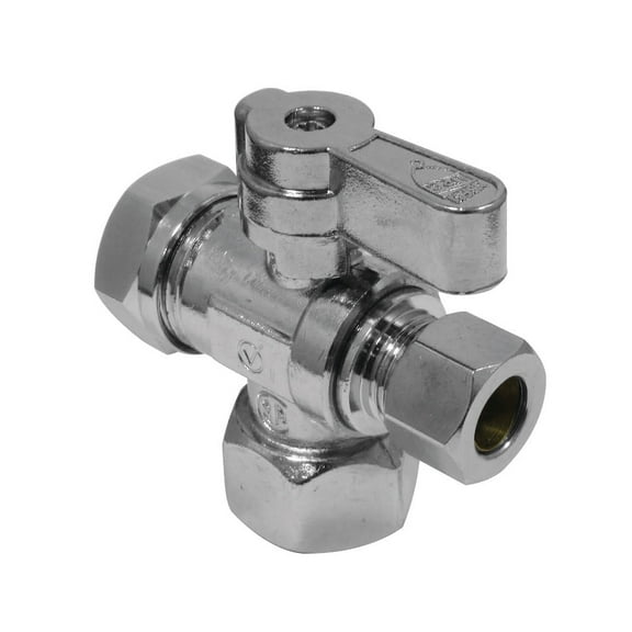 Kingston Brass KF309 1/2" FIP x 3/8" OD Comp x 1/2 or 7/6" Slip Joint Shut Off Valve, Polished Chrome