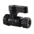 thumbnail image 1 of Kingston Brass KF3315MB 3/8-Inch FIP x 3/8-Inch O.D. Comp Quarter-Turn Straight Shut-Off Valve in Matte Black, 1 of 4