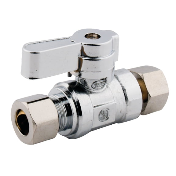Kingston Brass KF3330 3/8-Inch Swivel x 3/8-Inch O.D. Comp Straight Shut-Off Valve in Polished Chrome