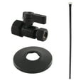 thumbnail image 1 of Kingston Brass KF43150TKF20 Toilet Supply Kit, 1/2" FIP x 3/8" OD Comp Straight Valve, Matte Black, 1 of 2