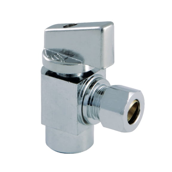 Kingston Brass KF43201CTL 1/2" Sweat x 3/8" OD Comp Angle Stop Valve, Polished Chrome