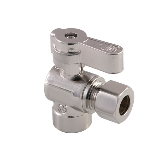 Kingston Brass KF4320SN 1/2-Inch Sweat x 3/8-Inch O.D. Comp Angle Shut-Off Valve in Brushed Nickel