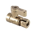 thumbnail image 1 of Kingston Brass KF4325PB 1/2-Inch Sweat x 3/8-Inch O.D. Comp Quarter-Turn Straight Shut-Off Valve in Polished Brass, 1 of 4