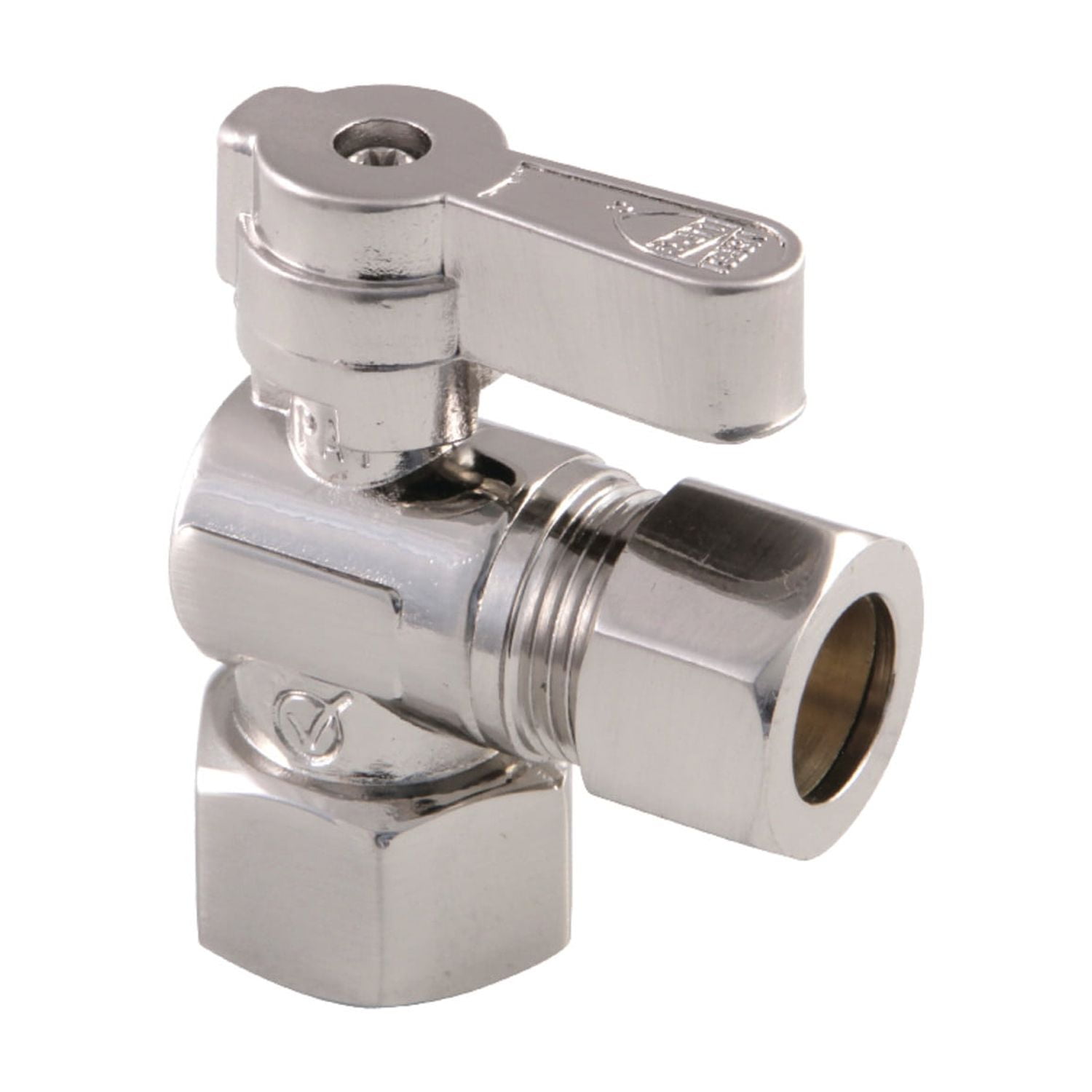 Brushed Nickel Quarter-Turn Angle Stop Valve