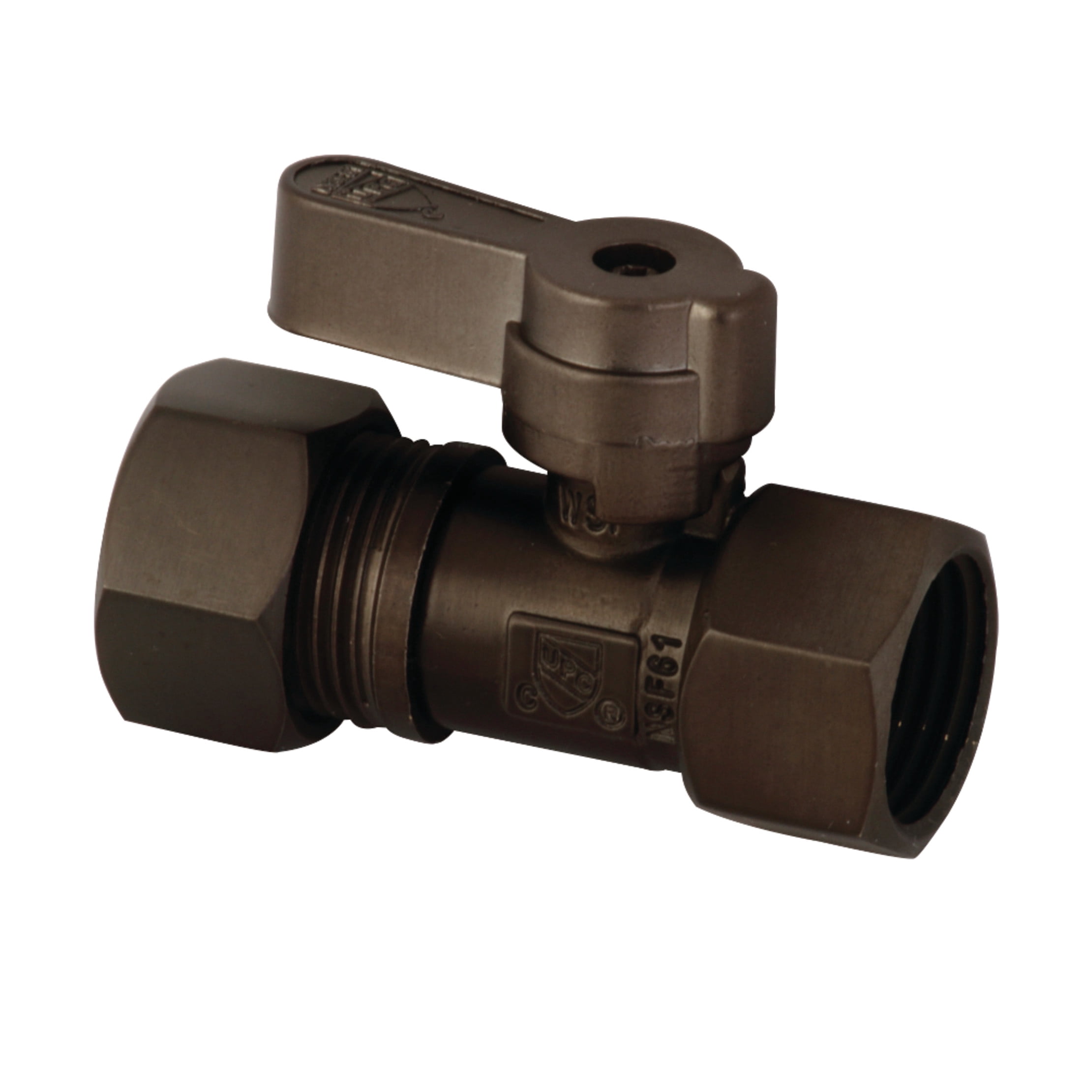 Kingston Brass KF4515ORB 1/2-Inch FIP x 5/8-Inch O.D. Comp Quarter-Turn Straight Shut-Off Valve in Oil Rubbed Bronze