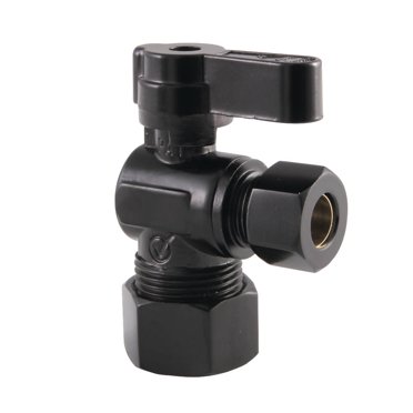 EFIELD 5/8" OD X 3/8" OD X 3/8" OD Brass Dual Stop Valve – 1/4 Turn Right Angle