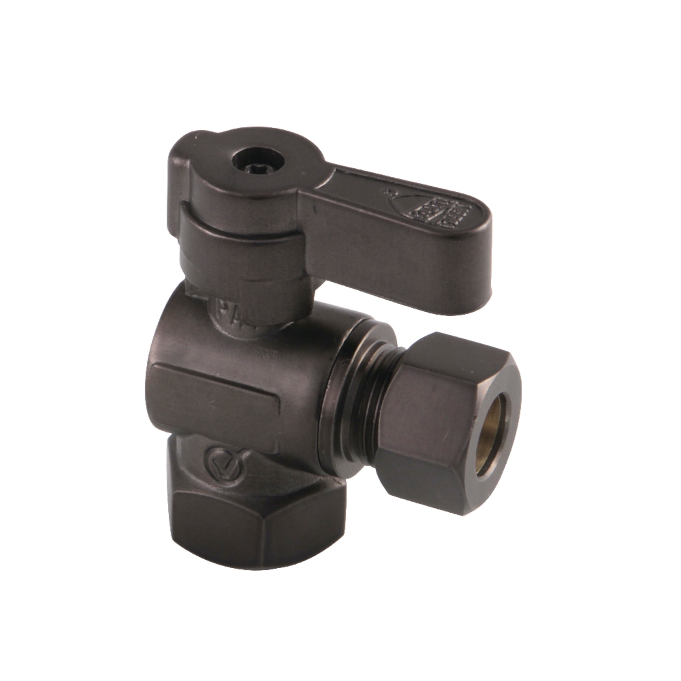 Kingston Brass KF5330ORB 5/8-Inch O.D. Comp x 3/8-Inch O.D. Comp Quarter-Turn Angle Shut-Off Valve in Oil Rubbed Bronze