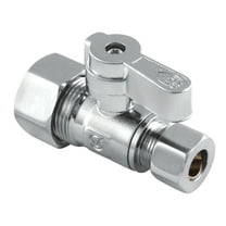 Kingston Brass KF5335 5/8-Inch O.D. Comp x 3/8-Inch O.D. Comp Quarter-Turn Straight Shut-Off Valve in Polished Chrome
