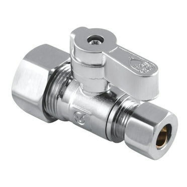 Kingston Brass KF5335 5/8" OD Comp x 3/8" OD Comp Straight Stop Valve, Polished Chrome