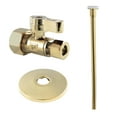 thumbnail image 1 of Kingston Brass KF53352TKF20 Toilet Supply Kit, 5/8" OD x 3/8" OD Comp Straight Valve, Polished Brass, 1 of 2