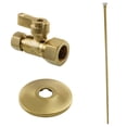 thumbnail image 1 of Kingston Brass KF53357TKF20 Standard Mount Toilet Supply Kit, 5/8" OD x 3/8" OD Comp Straight Valve, Brushed Brass, 1 of 2