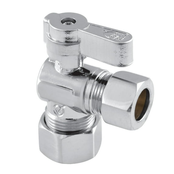Kingston Brass KF5440 5/8" OD Comp x 1/2" OD Comp Angle Stop Valve, Polished Chrome